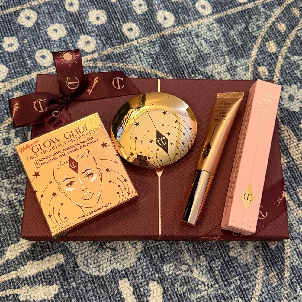 Charlotte Tilbury Beauty Light Wand + Face Architect Highlighter Pillow Talk NIB